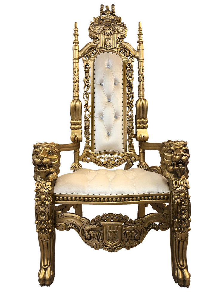 Noleggio Trono imperiale- bianco e oro a Milano